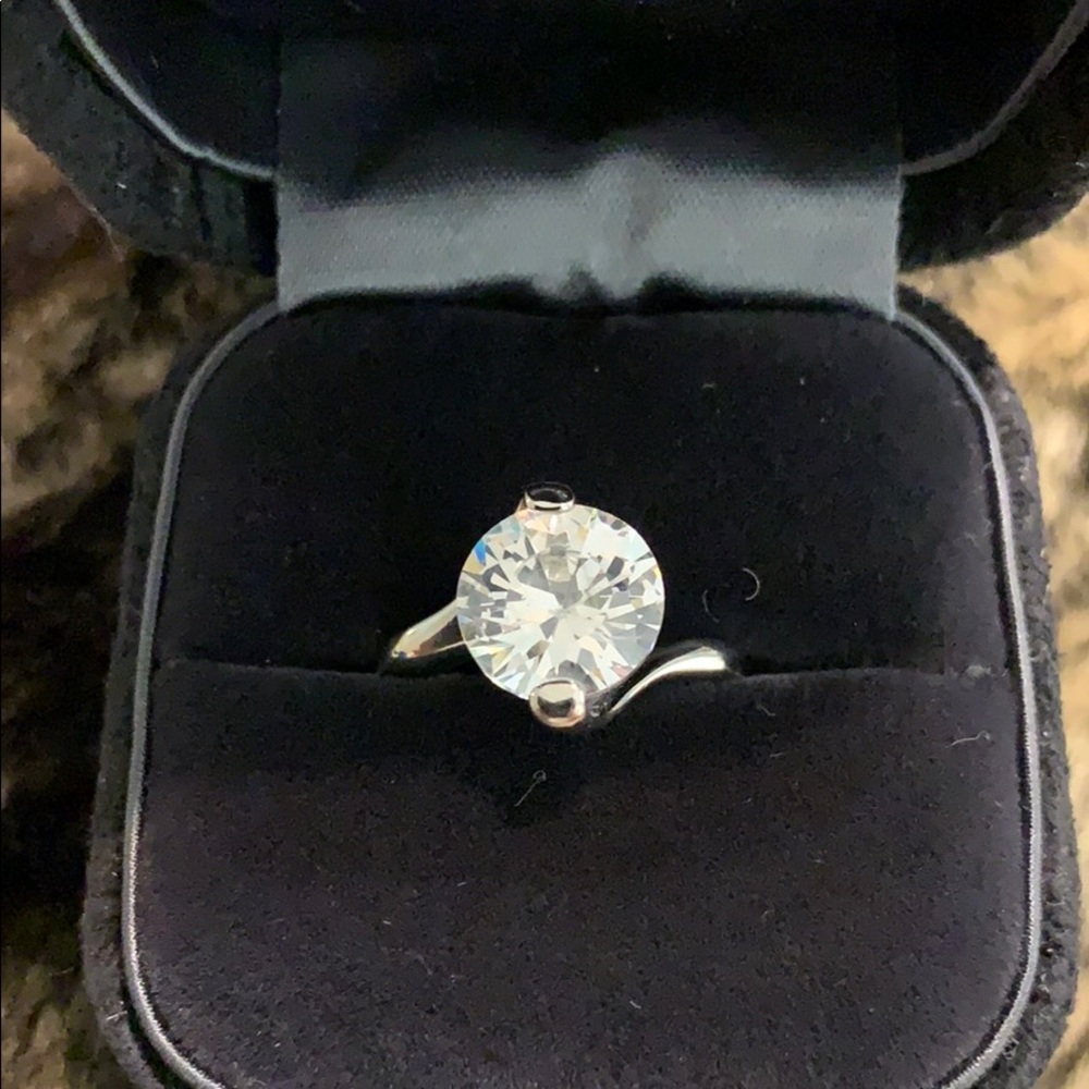 A SET - CZ solitaire ring & solitaire necklace-Ring Size 7- Necklace 16” A53/A58 - Picture 5 of 13